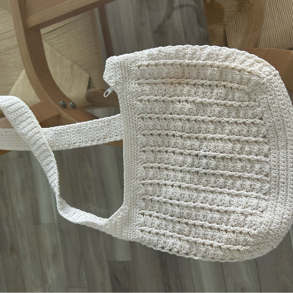Vintage White Cotton Crochet Bag - Picture 5 of 10